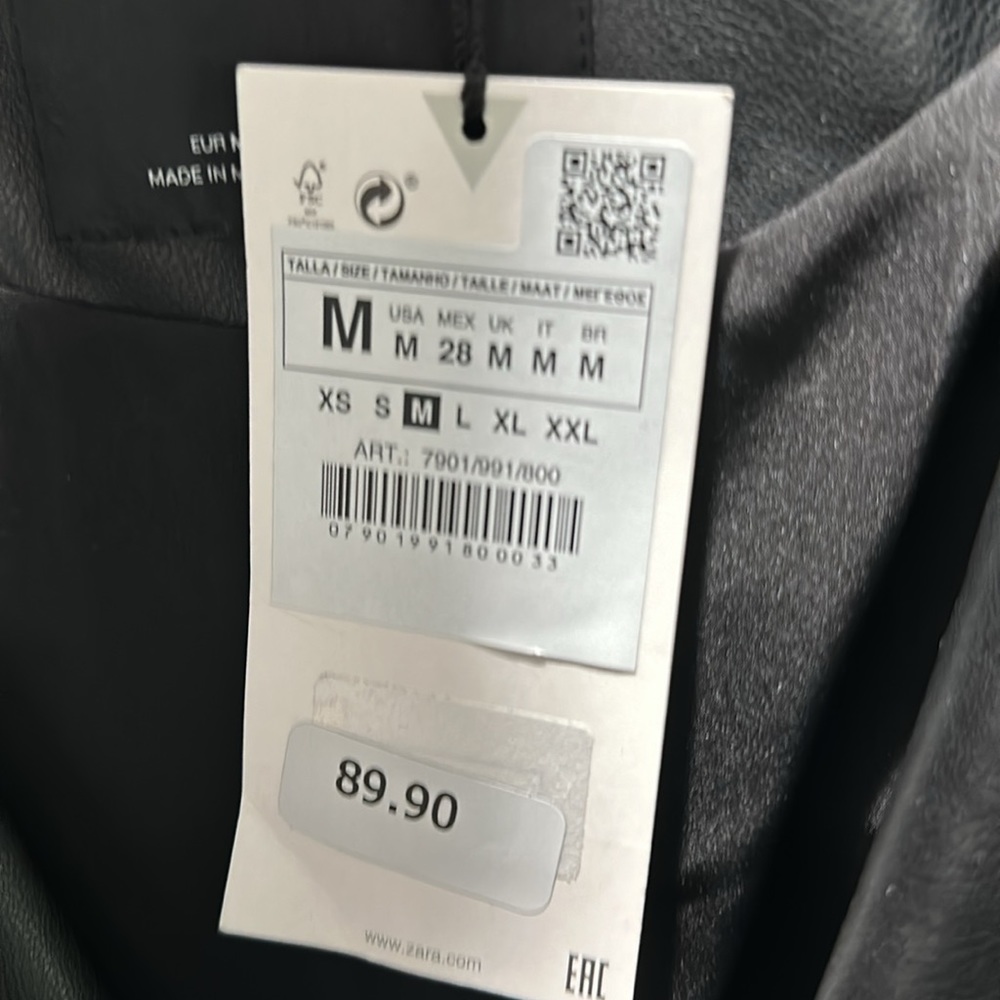 NWT Zara faux leather jacket size M - Picture 6 of 6